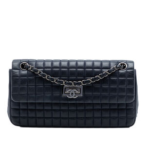 Pre-Loved Chanel Chocolate Bar Iridescent Calfskin Bubble Flap